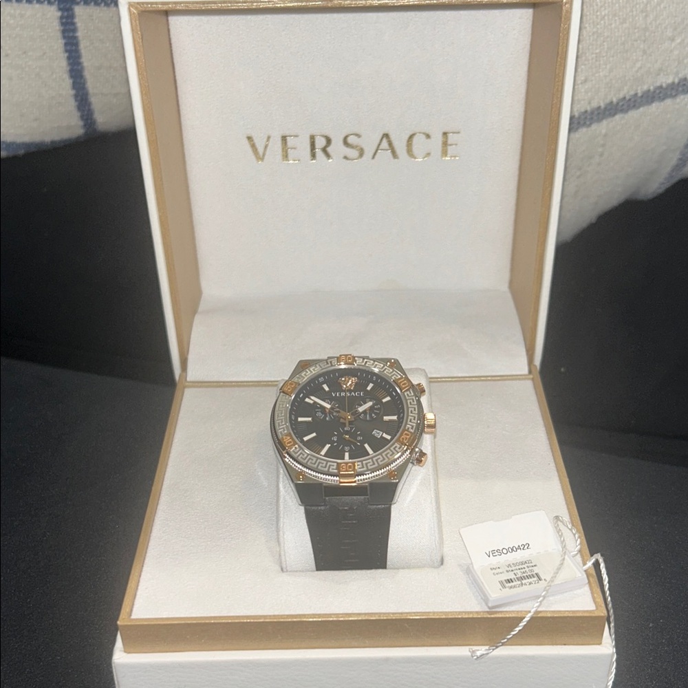 Versace Men's Watch in Black and Gold